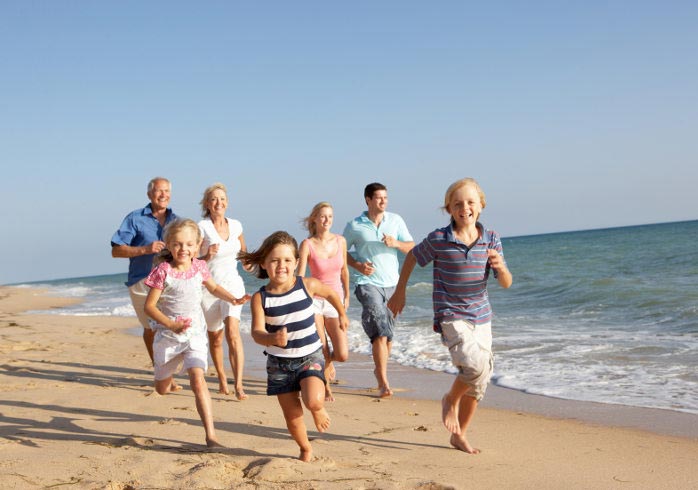 Family at the beach